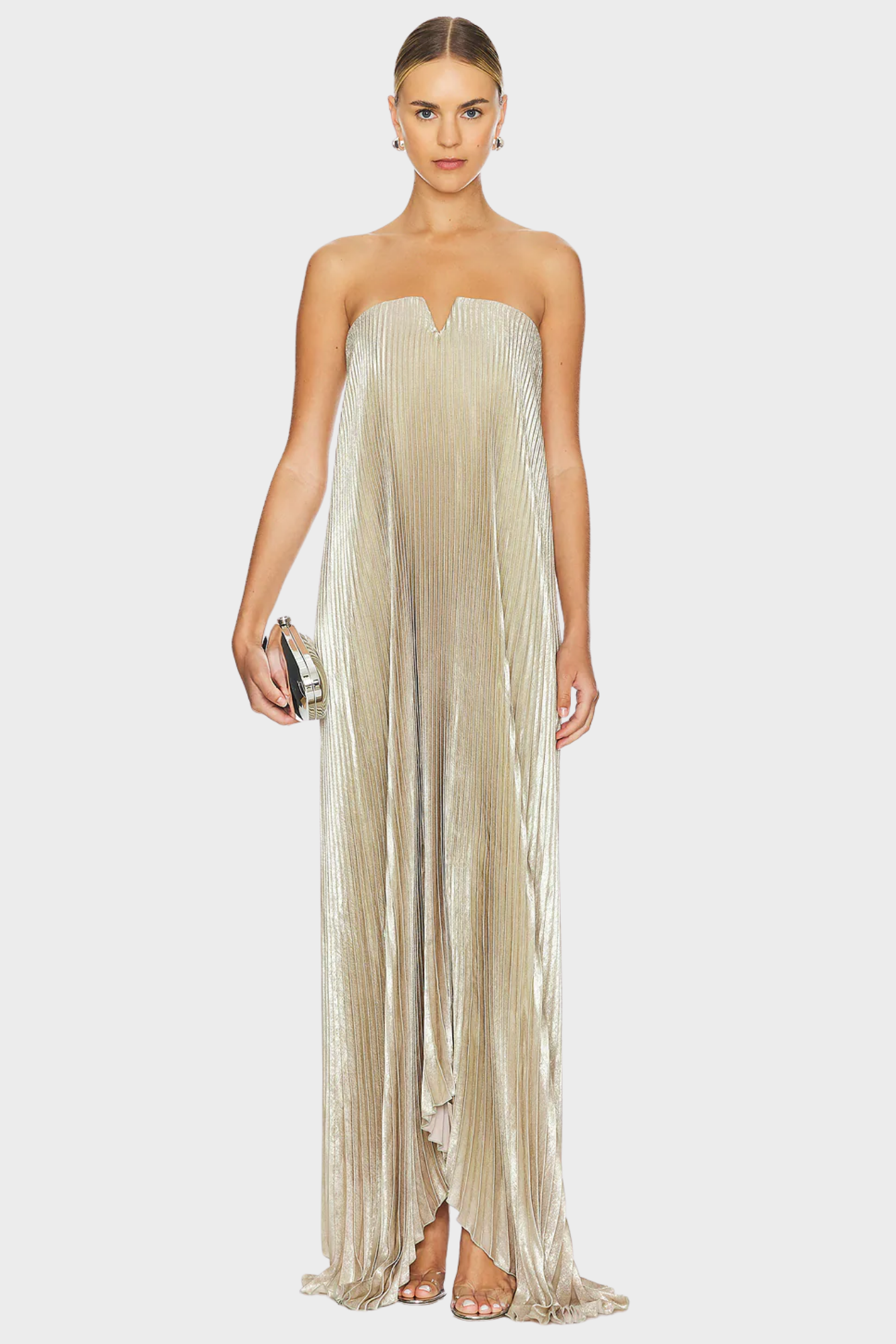 the undoing metallic dress Resort 2019 Givenchy by Clare Waight Keller Metallic Pleated Lame Dres   Shrimpton Couture