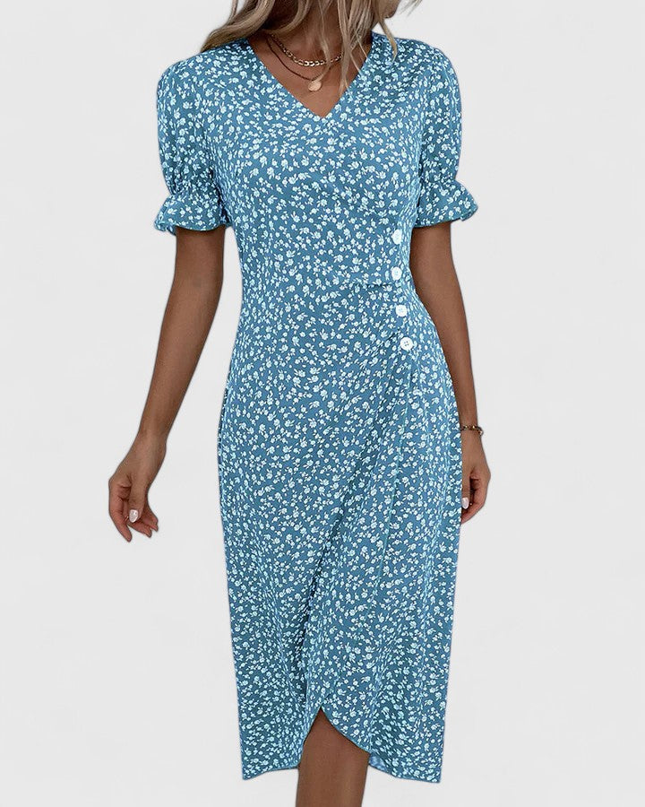 Duttini | Summer Dress for Women in Lightweight Fabric, Relaxed Fit, Blue
