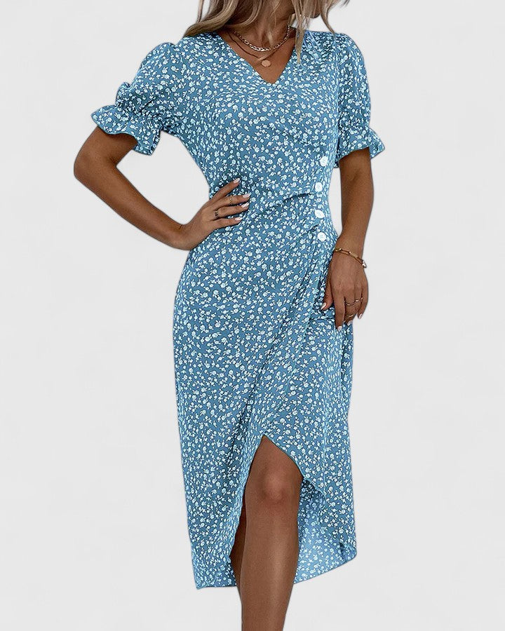 Duttini | Summer Dress for Women in Lightweight Fabric, Relaxed Fit, Blue