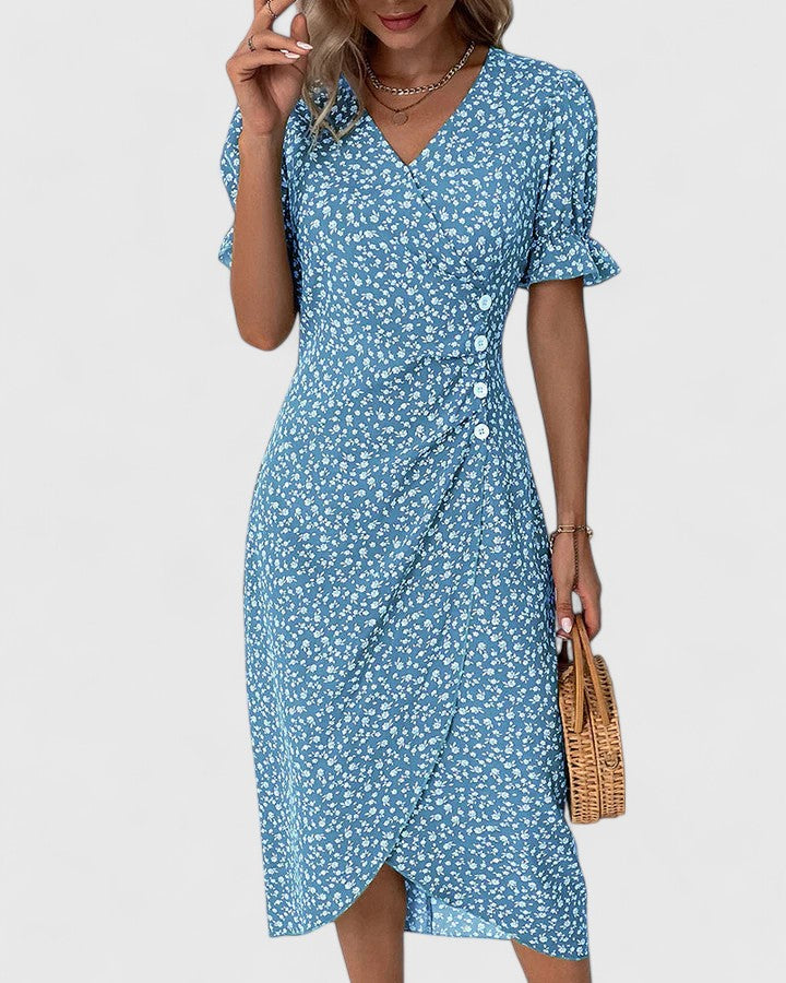 Duttini | Summer Dress for Women in Lightweight Fabric, Relaxed Fit, Blue