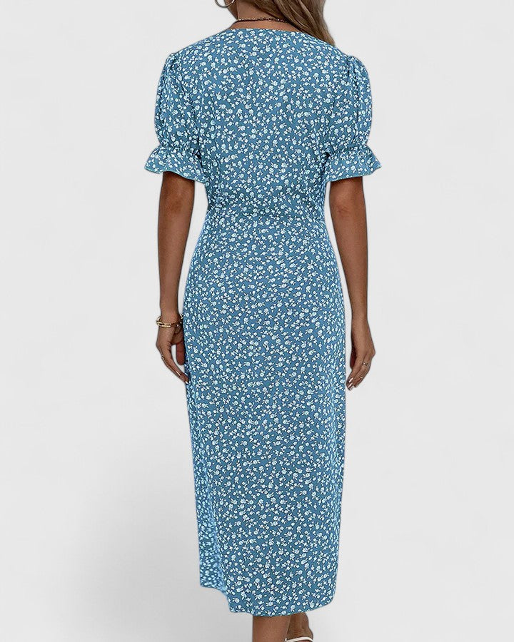Duttini | Summer Dress for Women in Lightweight Fabric, Relaxed Fit, Blue