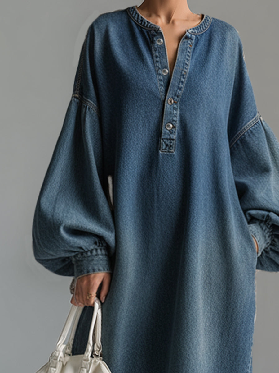 Duttini | Blue Denim Evening Dress