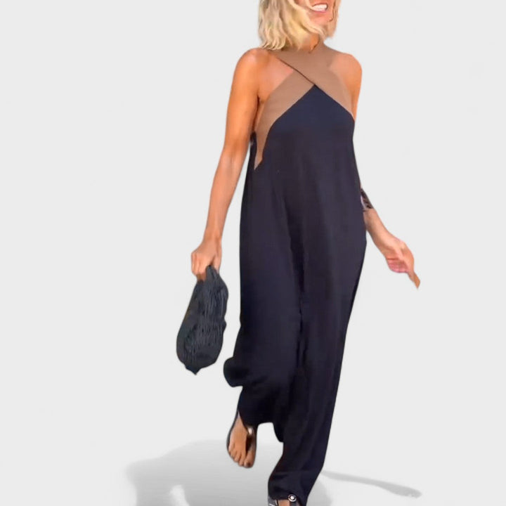 Duttini | Elegant Cross-Neck Maxi Dress for Every Occasion