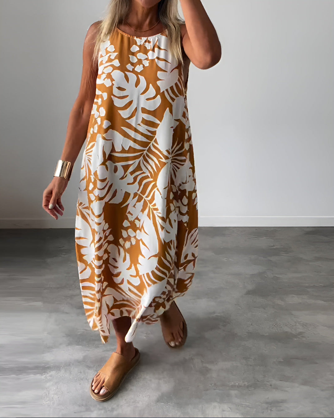 Duttini | Sculpted Sleeveless Draped Elegant Dress Evening