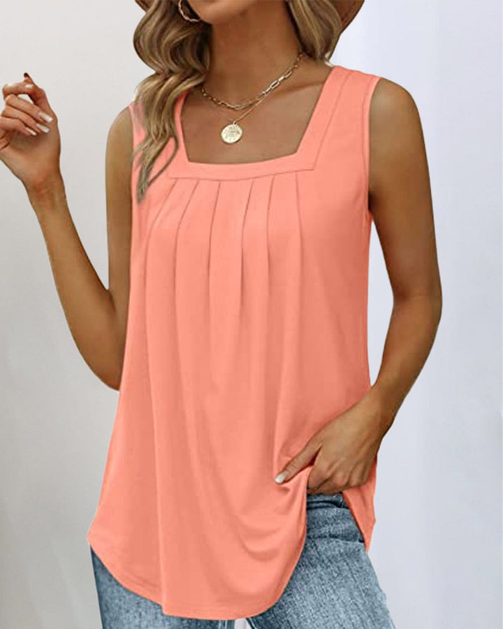 Duttini | Sophisticated Sleeveless Top With Square Neckline
