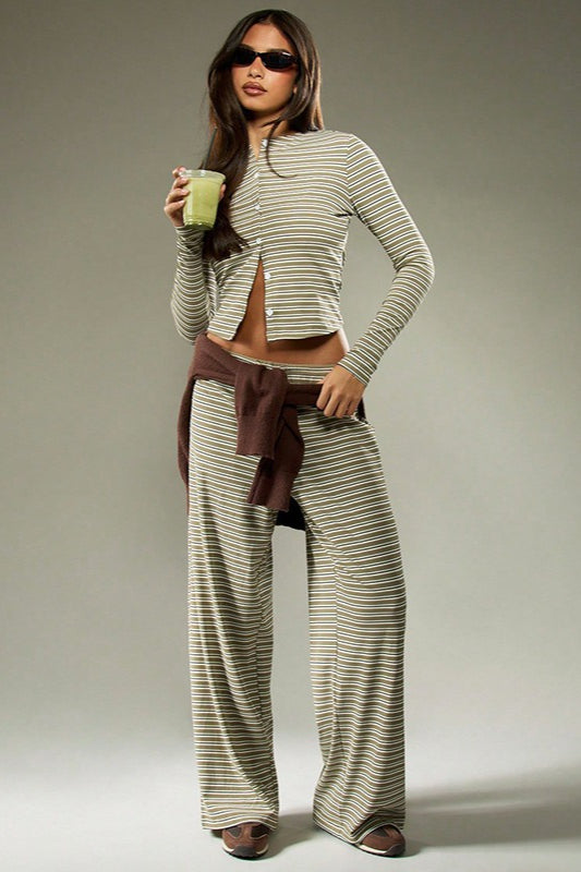 Duttini | Stripe Button Cord Two Piece Set