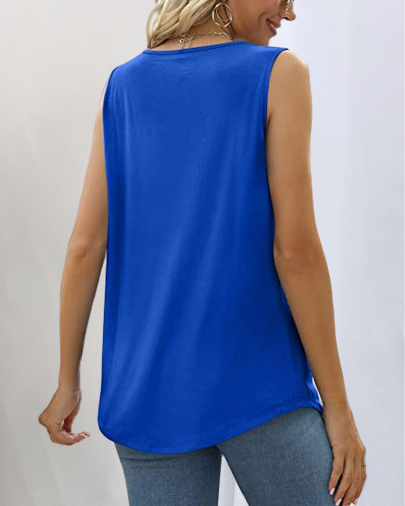 Duttini | Sophisticated Sleeveless Top With Square Neckline