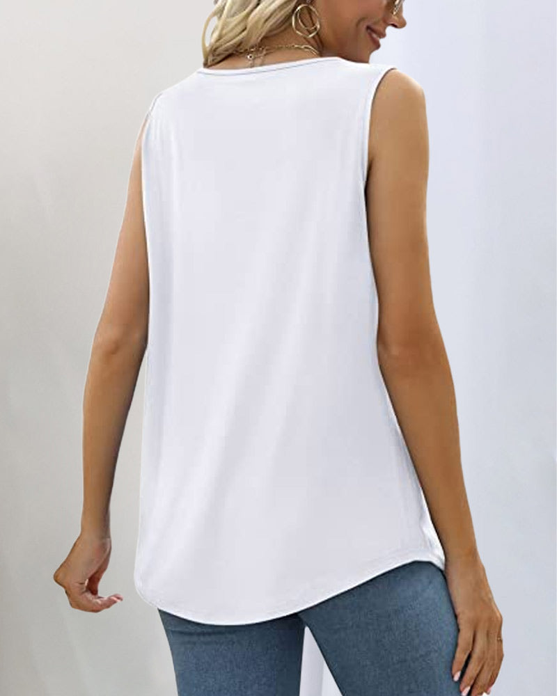 Duttini | Sophisticated Sleeveless Top With Square Neckline