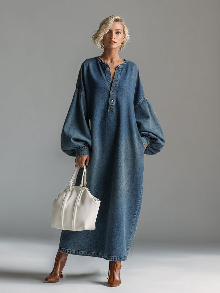 Duttini | Blue Denim Evening Dress