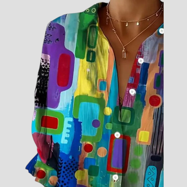 Duttini | Elegant Blouse With Geometric Pattern for Effortless Elegance