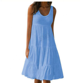 Duttini | Flowing Sleeveless Tiered Midi Dress Boho Summer