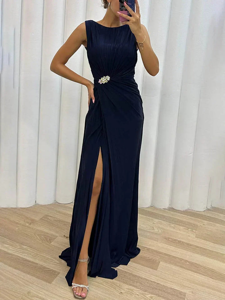 Duttini | Luxe Wedding Guest Pleated Maxi Dress Evening