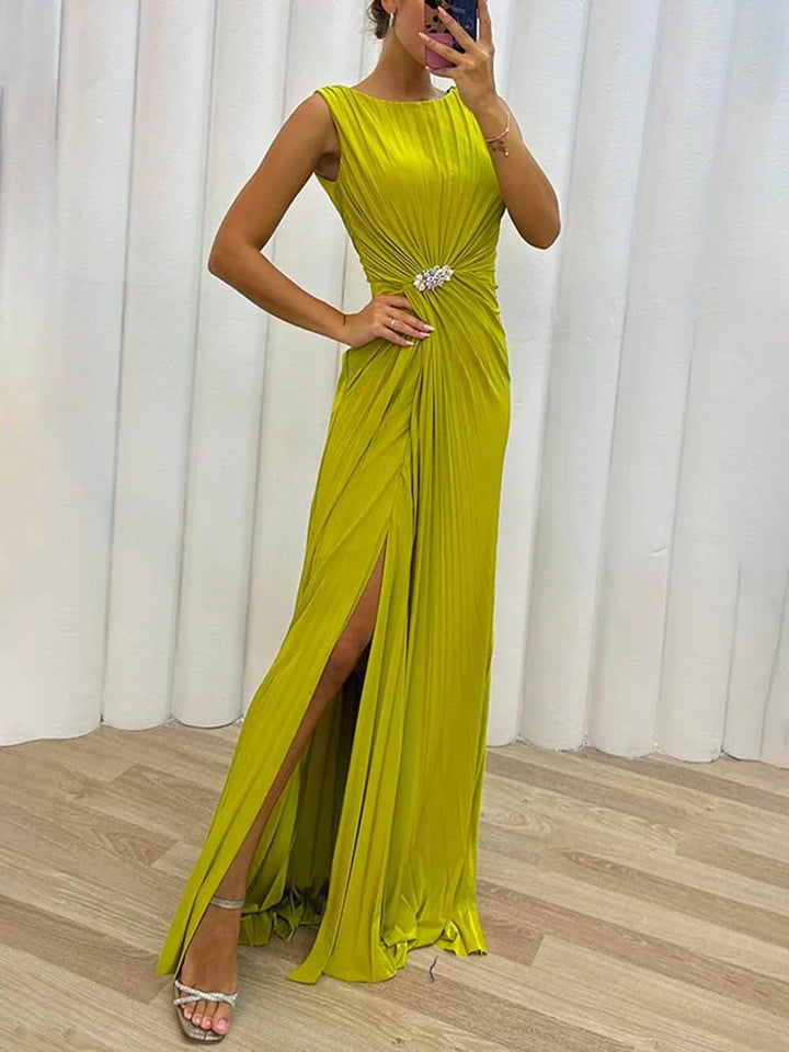 Duttini | Luxe Wedding Guest Pleated Maxi Dress Evening