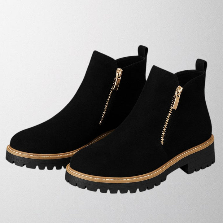 Duttini | Comfort-Fit Shoe With Round Toe And Side Zip Fastening