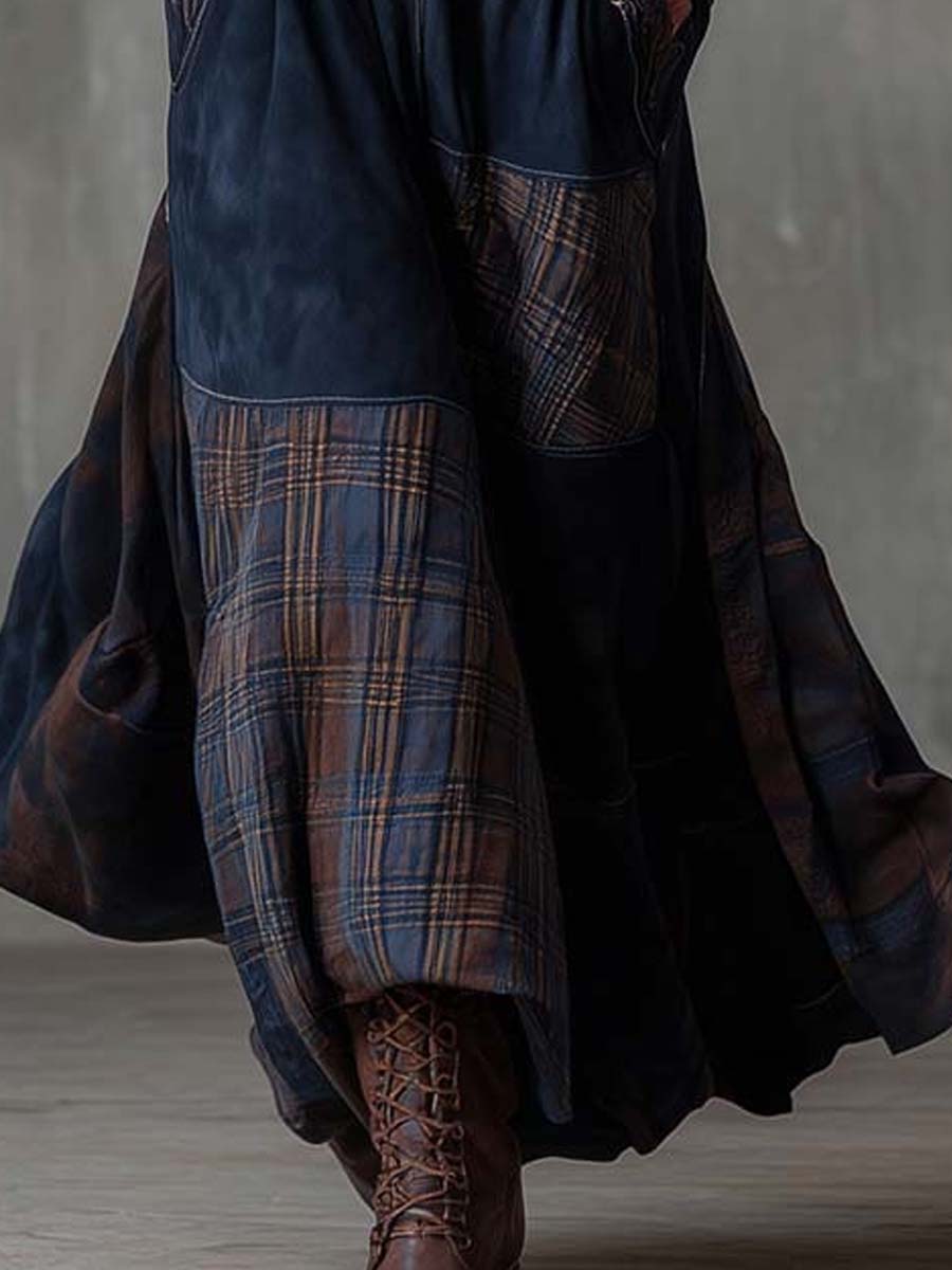 Duttini | Suede Patchwork Dress