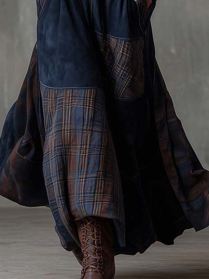 Duttini | Suede Patchwork Dress