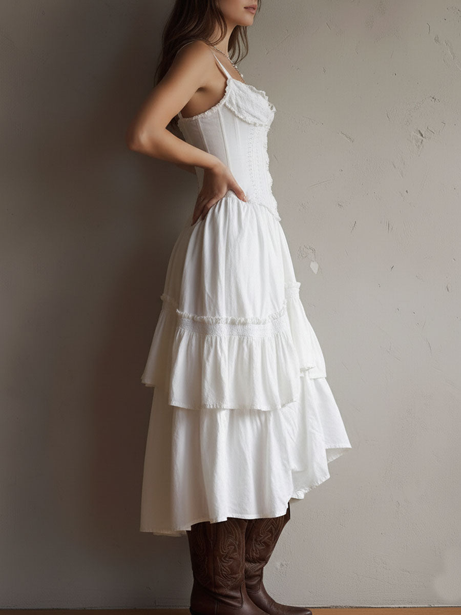 Duttini | White Lace Casual Dress