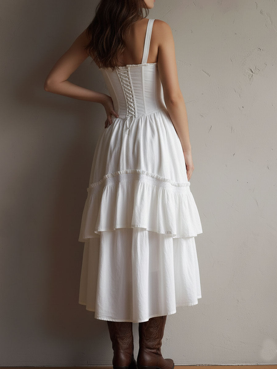 Duttini | White Lace Casual Dress
