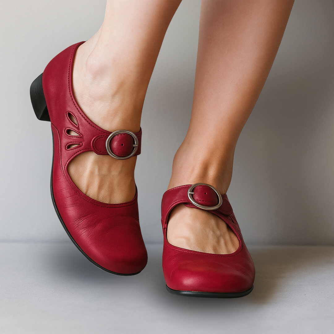 Duttini | Comfort-Fit Buckle Strap Block Heel for Effortless Wear