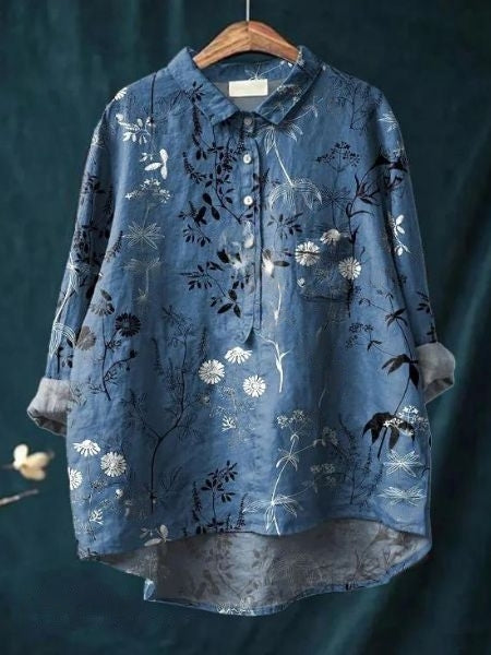 Duttini | Sculpted Floral Blouse with a Timeless Finish