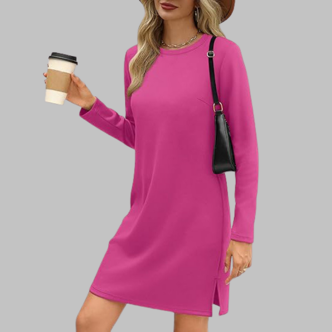 Duttini | Comfortable Long Sleeve Round Neck Dress