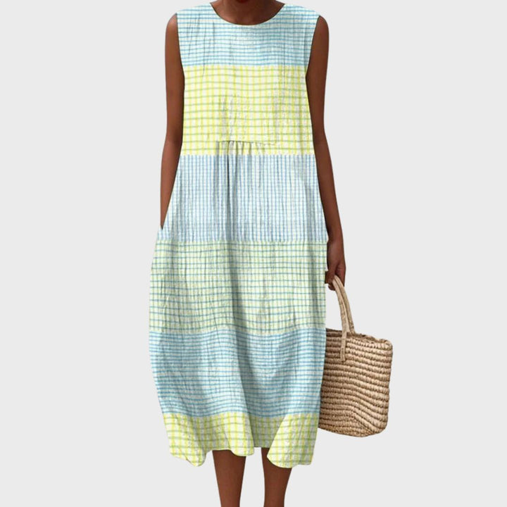 Duttini | Comfortable Dress for Women in Soft Fabric, Relaxed Fit, Blue Casual Style