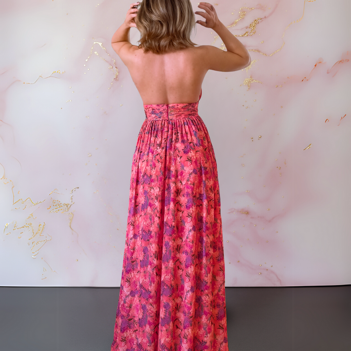 Duttini | Elegant Floral Maxi Dress with Graceful Drape