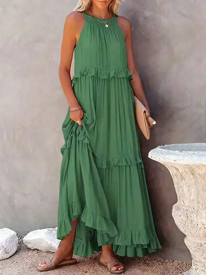 Duttini | Elegant Sleeveless Dress With Ruffles in a Flattering Cut