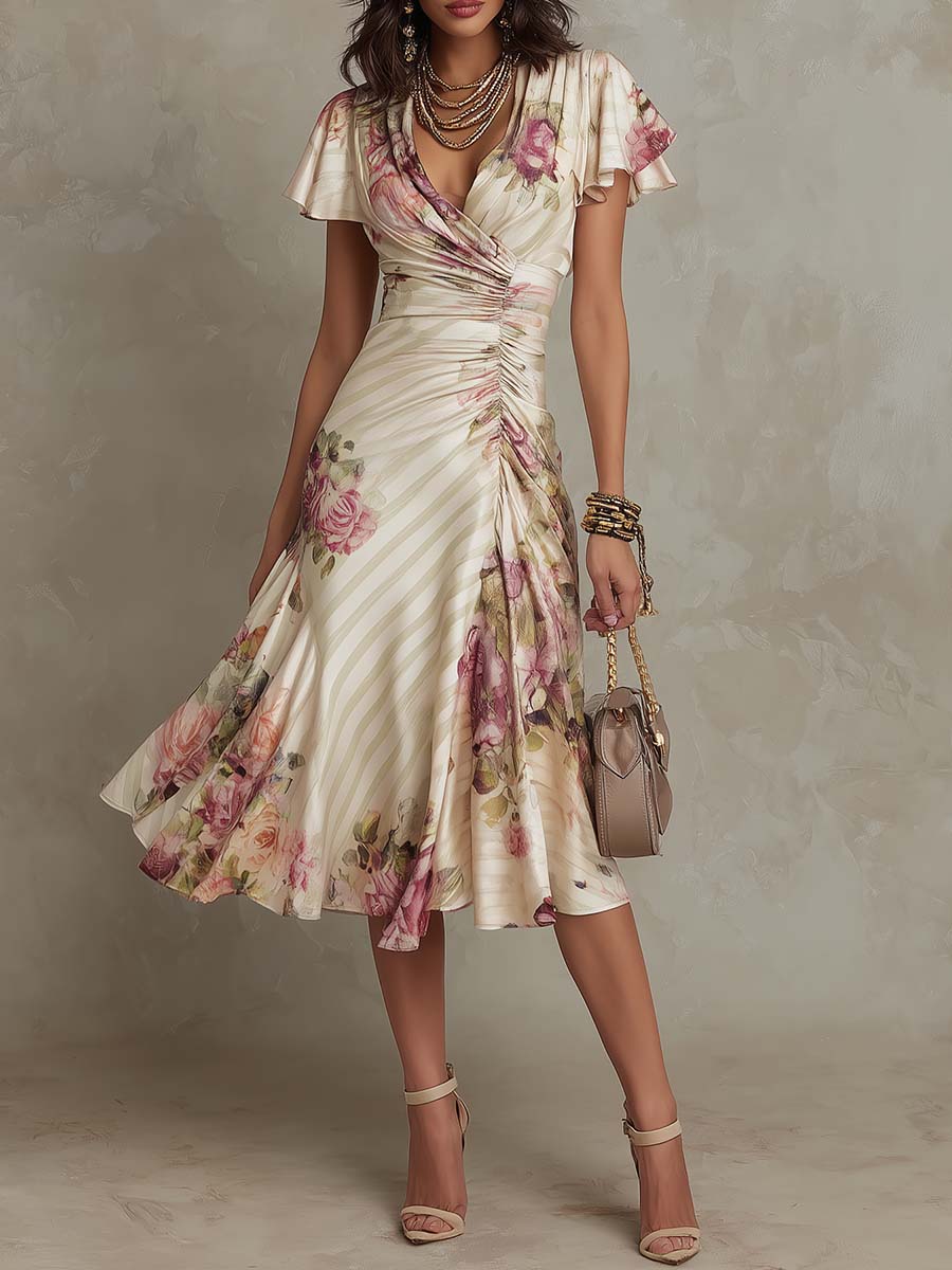 Duttini | Chiffon Floral Evening Dress