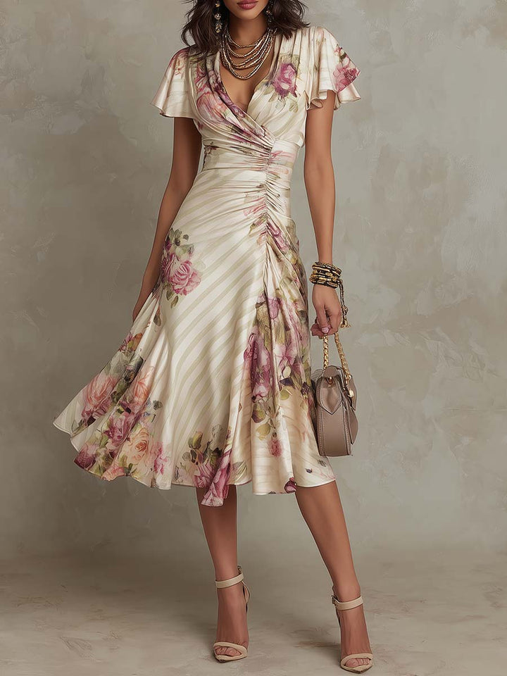 Duttini | Chiffon Floral Evening Dress