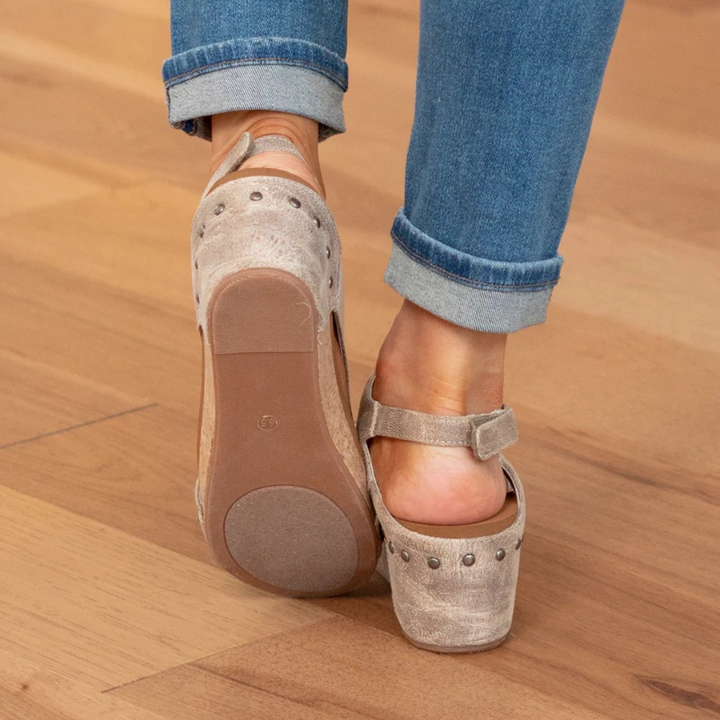 Duttini | Lightweight Open Toe Slingback With Wedge Heel