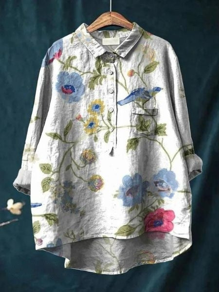 Duttini | Sculpted Floral Blouse with a Timeless Finish