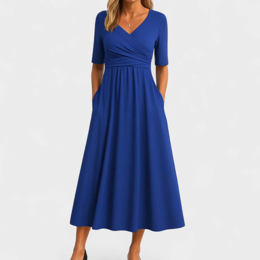 Duttini | Elegant Midi Dress for Women in Soft Fabric, Fitted, Black