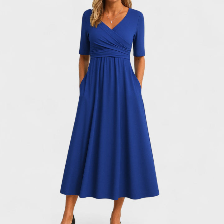 Duttini | Elegant Midi Dress for Women in Soft Fabric, Fitted, Black