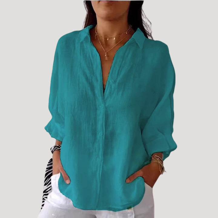 Duttini | Linen Long Sleeve Button Shirt Blouse