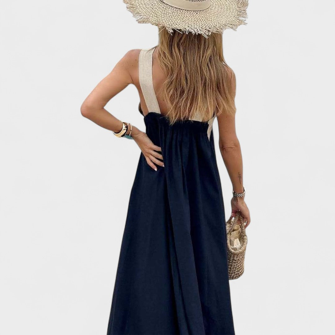 Duttini | Elegant Cross-Neck Maxi Dress for Every Occasion
