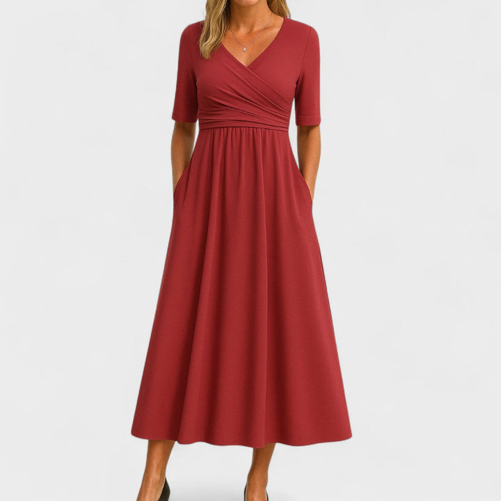 Duttini | Elegant Midi Dress for Women in Soft Fabric, Fitted, Black