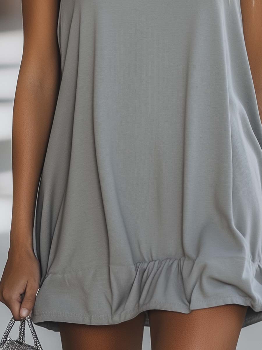 Duttini | Grey Sleeveless Casual Dress