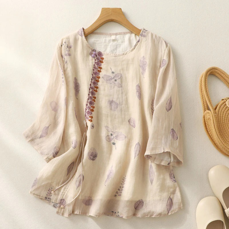Duttini | Luxe Floral Relaxed Blouse with a Flattering Silhouette