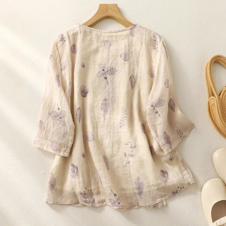 Duttini | Luxe Floral Relaxed Blouse with a Flattering Silhouette