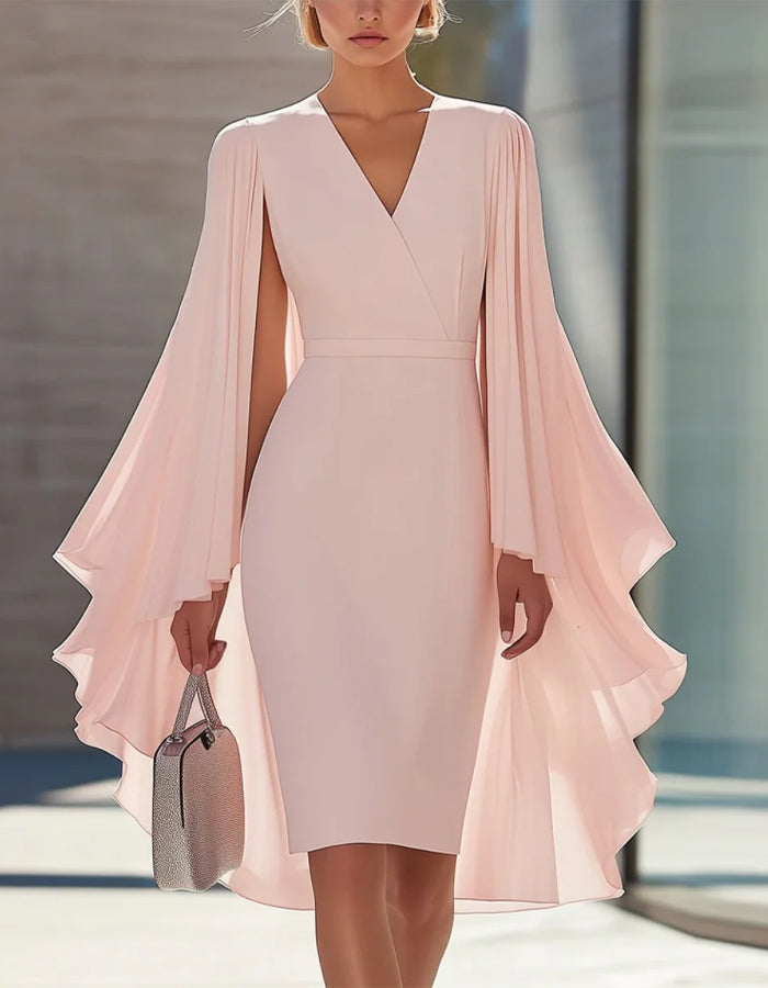 Duttini | Pink Cape Style Dress