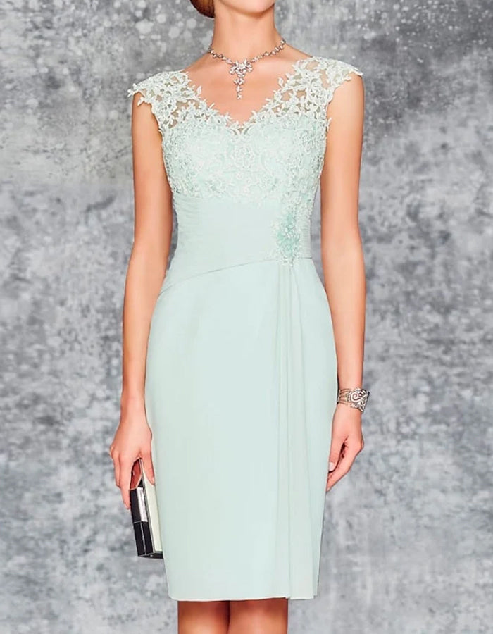 Duttini | Mint Green Chiffon Two-Piece Dress