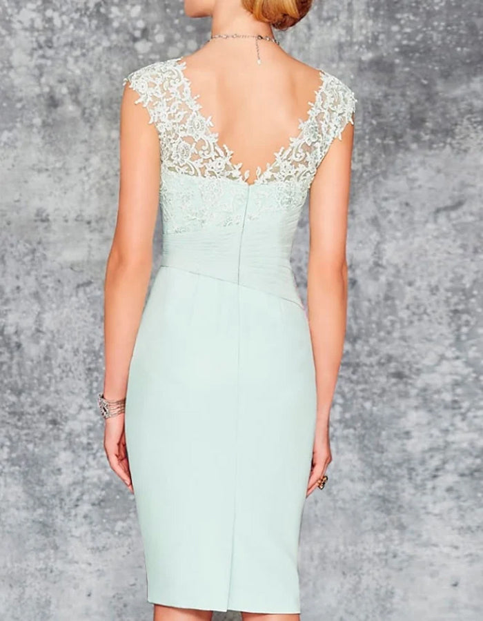 Duttini | Mint Green Chiffon Two-Piece Dress
