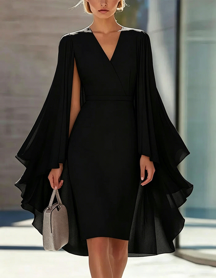 Duttini | Pink Cape Style Dress