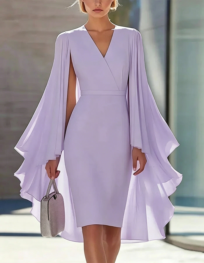Duttini | Pink Cape Style Dress
