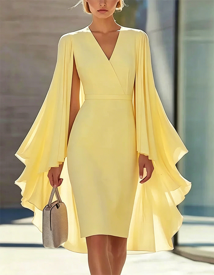 Duttini | Pink Cape Style Dress
