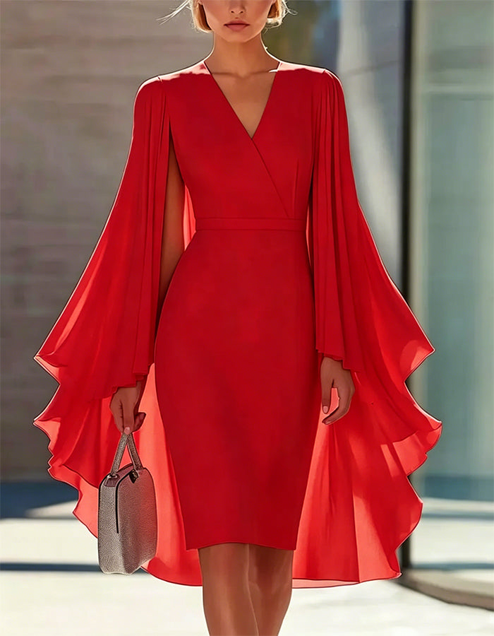 Duttini | Pink Cape Style Dress