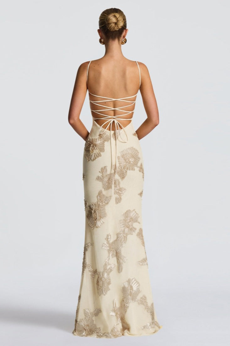 Duttini | Backless Floral Maxi Dress