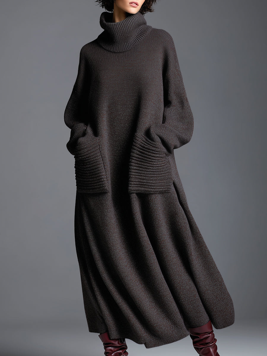 Duttini | Brown Knit Dress