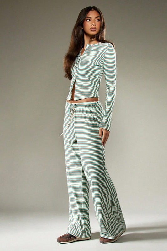 Duttini | Stripe Button Cord Two Piece Set